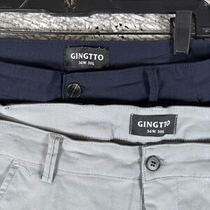 GINGTTO Skinny Stretch Pants Bundle Of Two Men’s Size 36x30 Preppy Golf Business